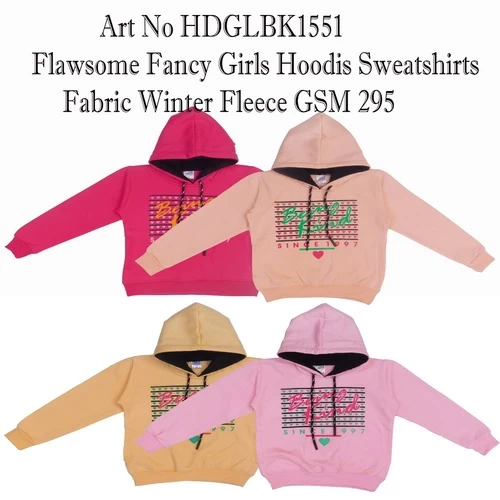 Girls Full Sleeve Graphic Print Hooded Sweatshirt || QRSS83