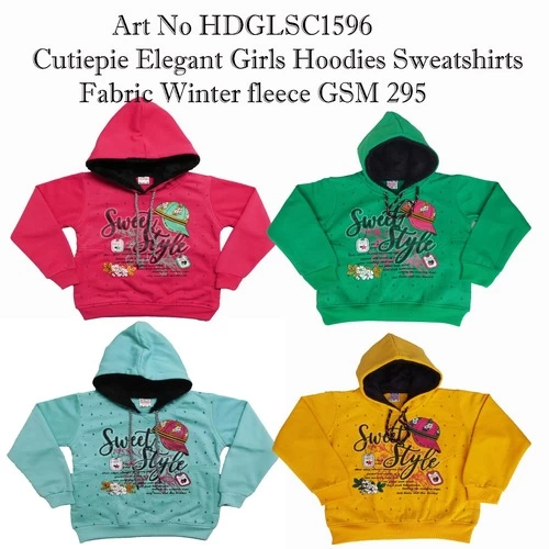 Girls Full Sleeve Graphic Print Hooded Sweatshirt || TANO4U