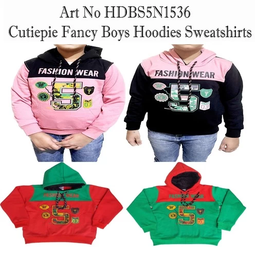 Boys Full Sleeve Graphic Print Hooded Sweatshirt || A4AU1A