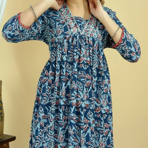 Cotton Kurti Pant Dupatta Set