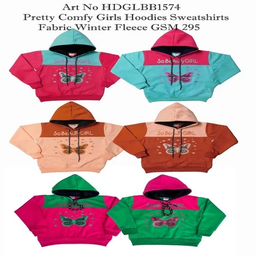 Girls Full Sleeve Graphic Print Hooded Sweatshirt || R3T6SK