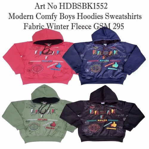Boys Full Sleeve Graphic Print Hooded Sweatshirt || OX44RR