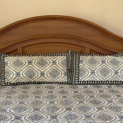 Rajasthani Printed Double Bed sheet set with two pillows