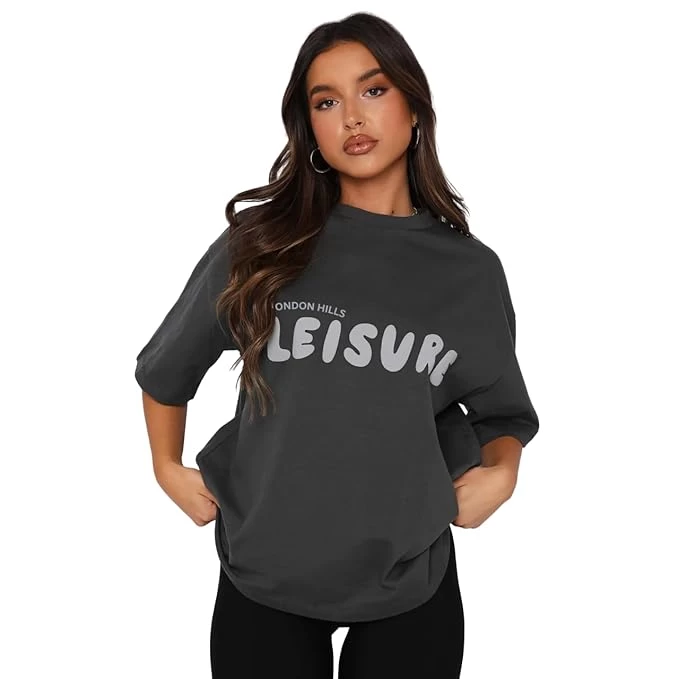 London Hills Womens Oversized Round Neck T-Shirt || LEISURE_WOMEN