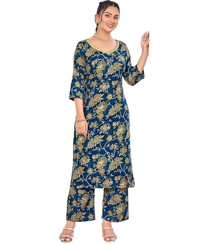 London Hills Women Printed Kurta with Pant|| Women Kurta Set || Plazo Kurti Set 