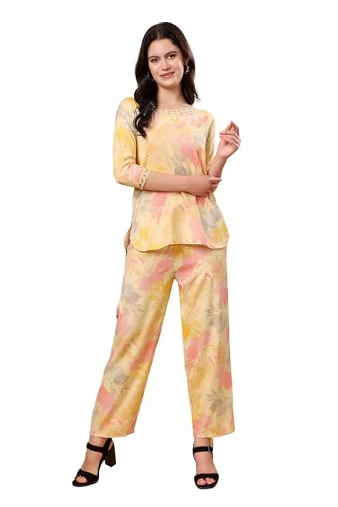 London Hills Women Printed Kurta with Pant ||  Women Kurta Set || Plazo Kurti Se