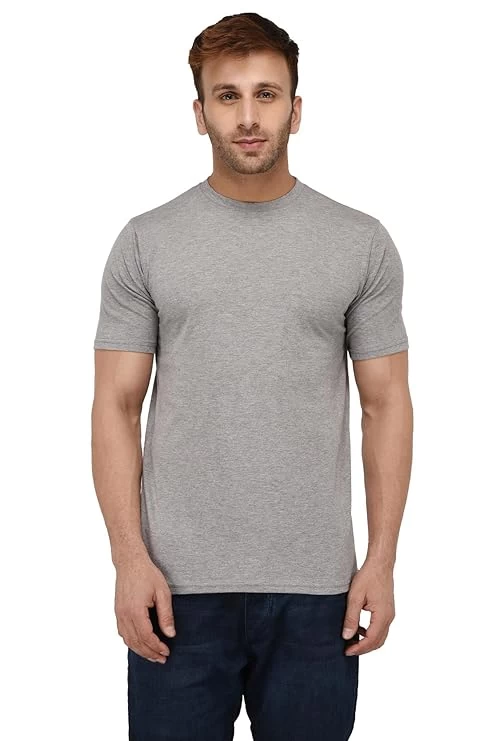 London Hills Solid Men's Round Neck Cotton Blend Half Sleeve Regular Fit T-Shirt