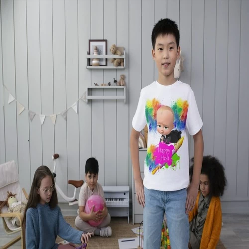 Kids Happy Holi t-Shirt Round Neck Half Sleeve || 9WIYS6