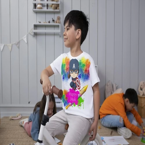Kids Happy Holi t-Shirt Round Neck Half Sleeve || 3F6T23