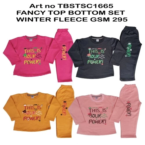 TOP BOTTOM SET  FABRIC WINTER FLEECE CASUL T-SHIRT PYJAMA  ||  H6WJ7W