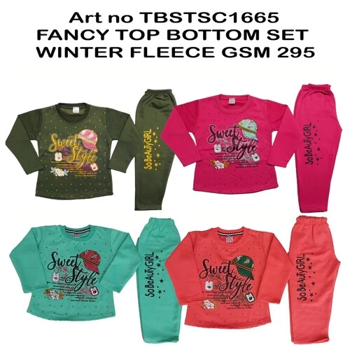 TOP BOTTOM SET  FABRIC WINTER FLEECE CASUL T-SHIRT PYJAMA  || T1DOAL
