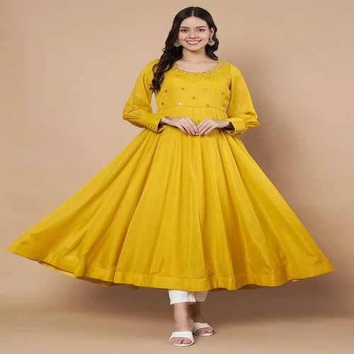 Poshak Hub Women's Embellished Georgette Anarkali Kurta || 3VSP3V